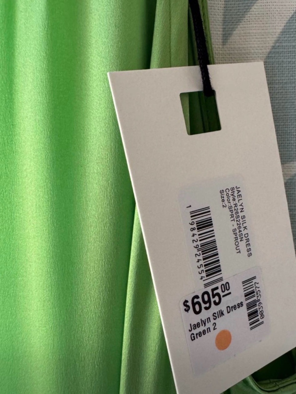 STAUD Kaelyn Silk Dress NWT (size 2, color SPROUT) - Picture 8 of 10